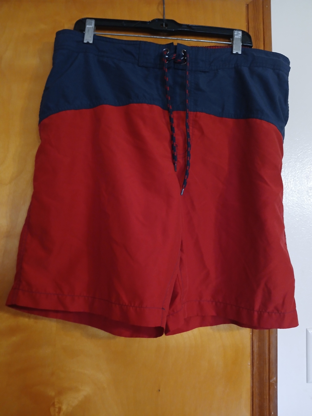 Sonoma Red and Navy Colorblock Swim Board Shorts